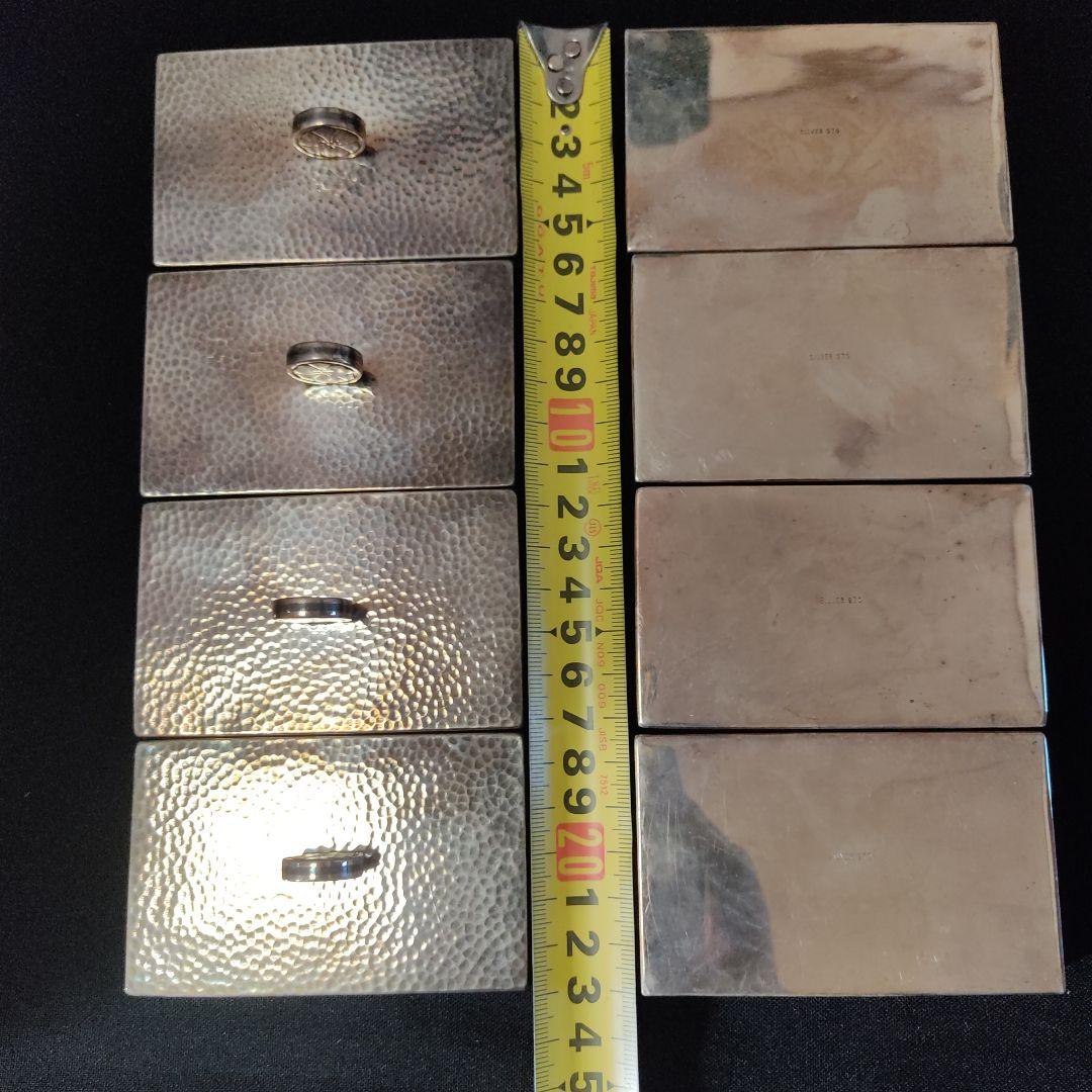 シルバー製。銀製。SILVER970。 ケース箱。家紋。丸に剣に片喰。約450g