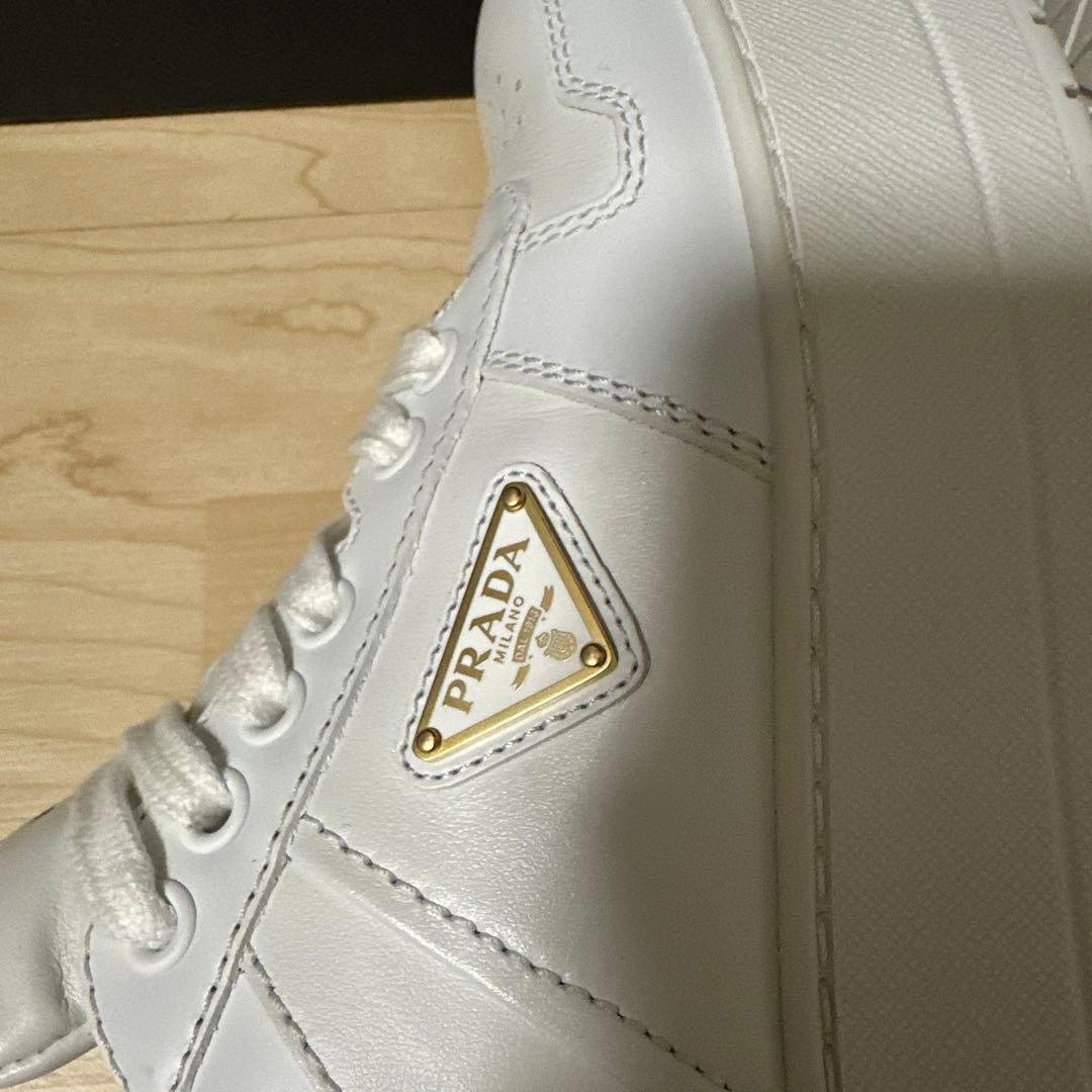 PRADA ダウンタウン ボールドレザー スニーカー 厚底 三角ロゴ 38サイズ