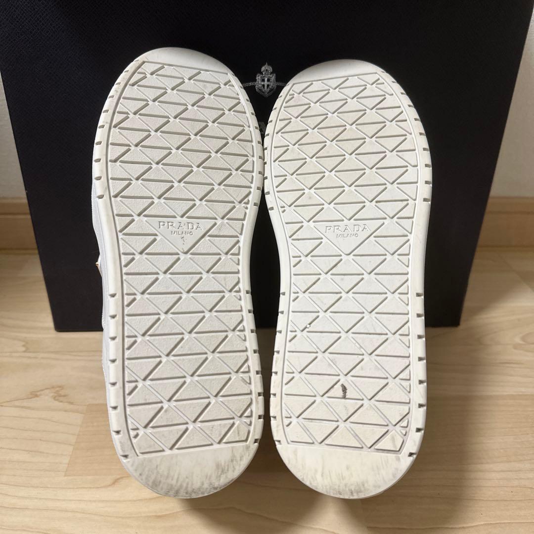 PRADA ダウンタウン ボールドレザー スニーカー 厚底 三角ロゴ 38サイズ