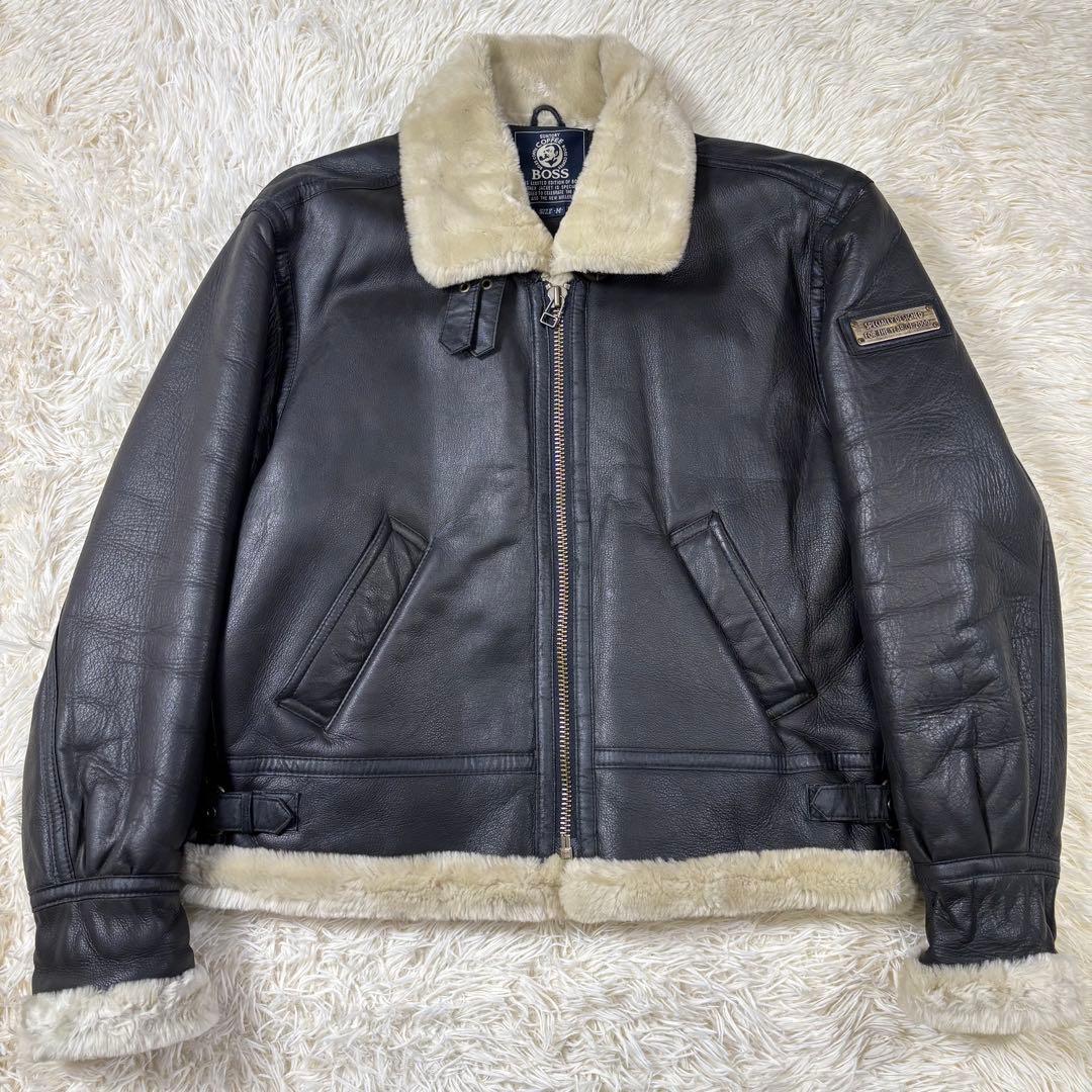 ✨激レア✨状態良好 BOSSジャン 2000年限定モデル 肉厚レザー B-3