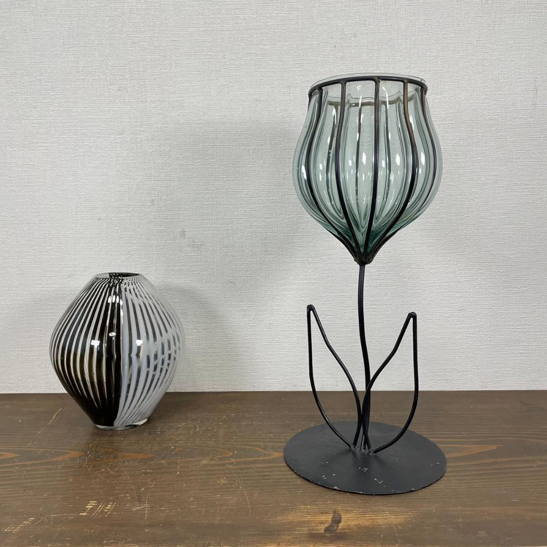 ヴィンテージ アイアン チューリップ型 キャンドルスタンド キャンドルホルダー