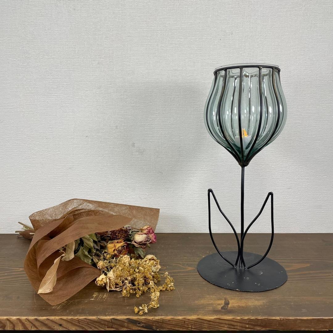 ヴィンテージ アイアン チューリップ型 キャンドルスタンド キャンドルホルダー