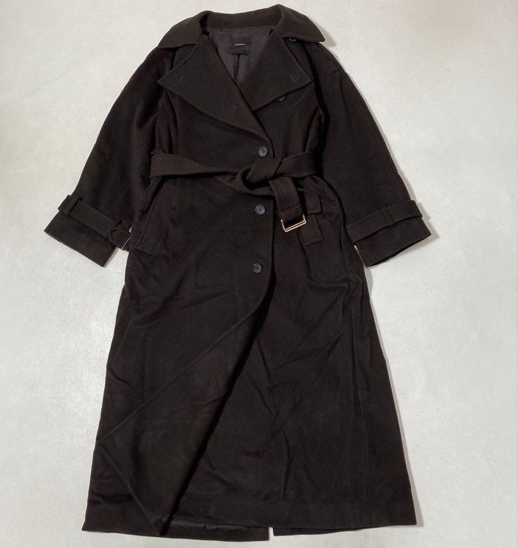 ánuans アニュアンス ウールトレンチコート ダークブラウン