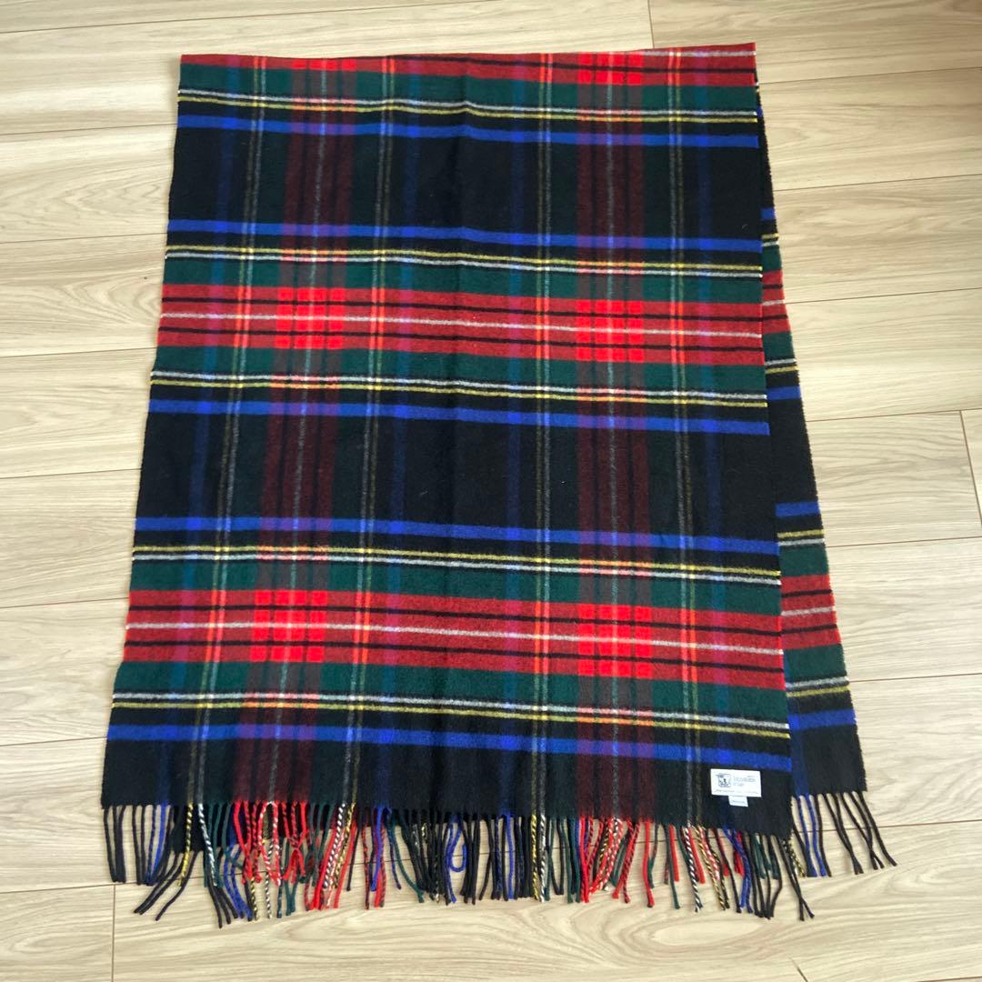 Johnstons of Elgin タータンチェックストール　カシミヤ100%