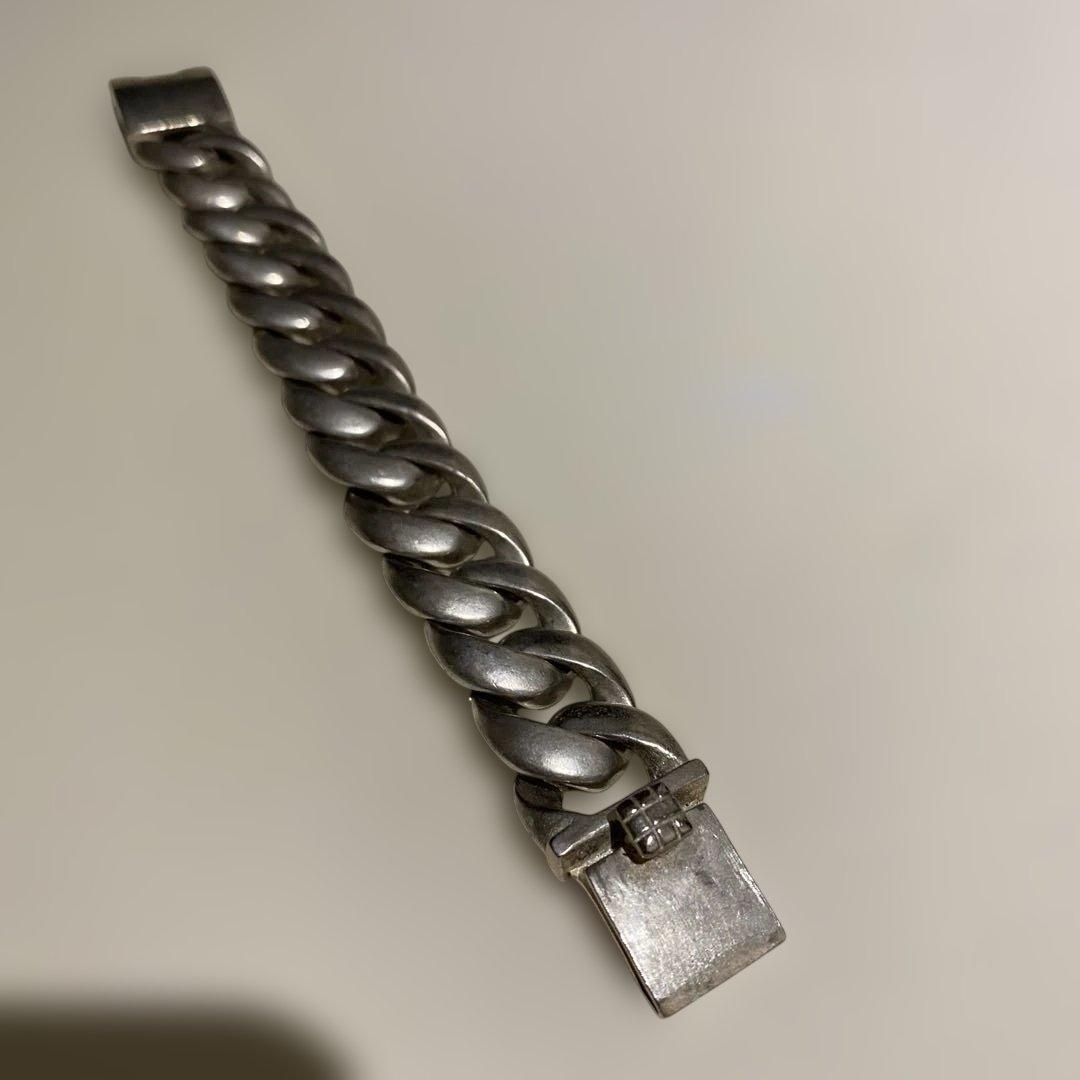 シルバー925 編み込みチェーンブレスレット