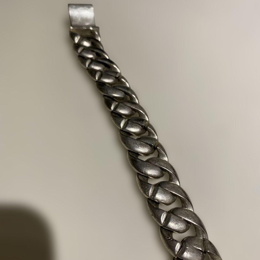 シルバー925 編み込みチェーンブレスレット