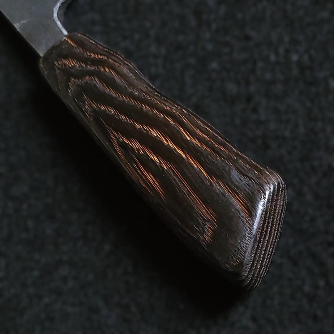 【現品限り】青紙2号 黒打 両刃出刃包丁 150㎜ #9397 焼栗柄 月光作