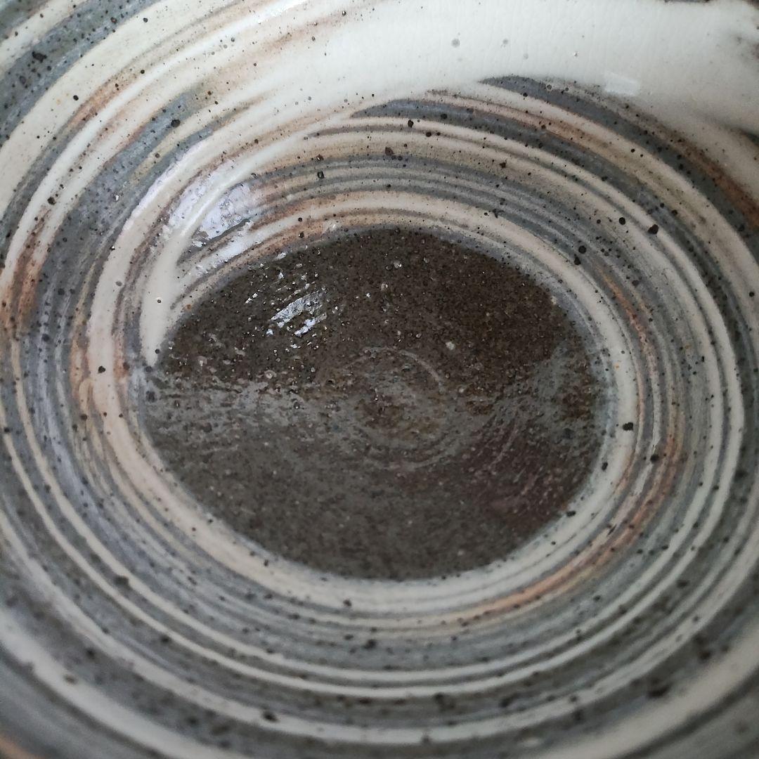 中里隆　唐津焼器(２ケ一括)　 唐津刷毛目碗、絵唐津四方鉢