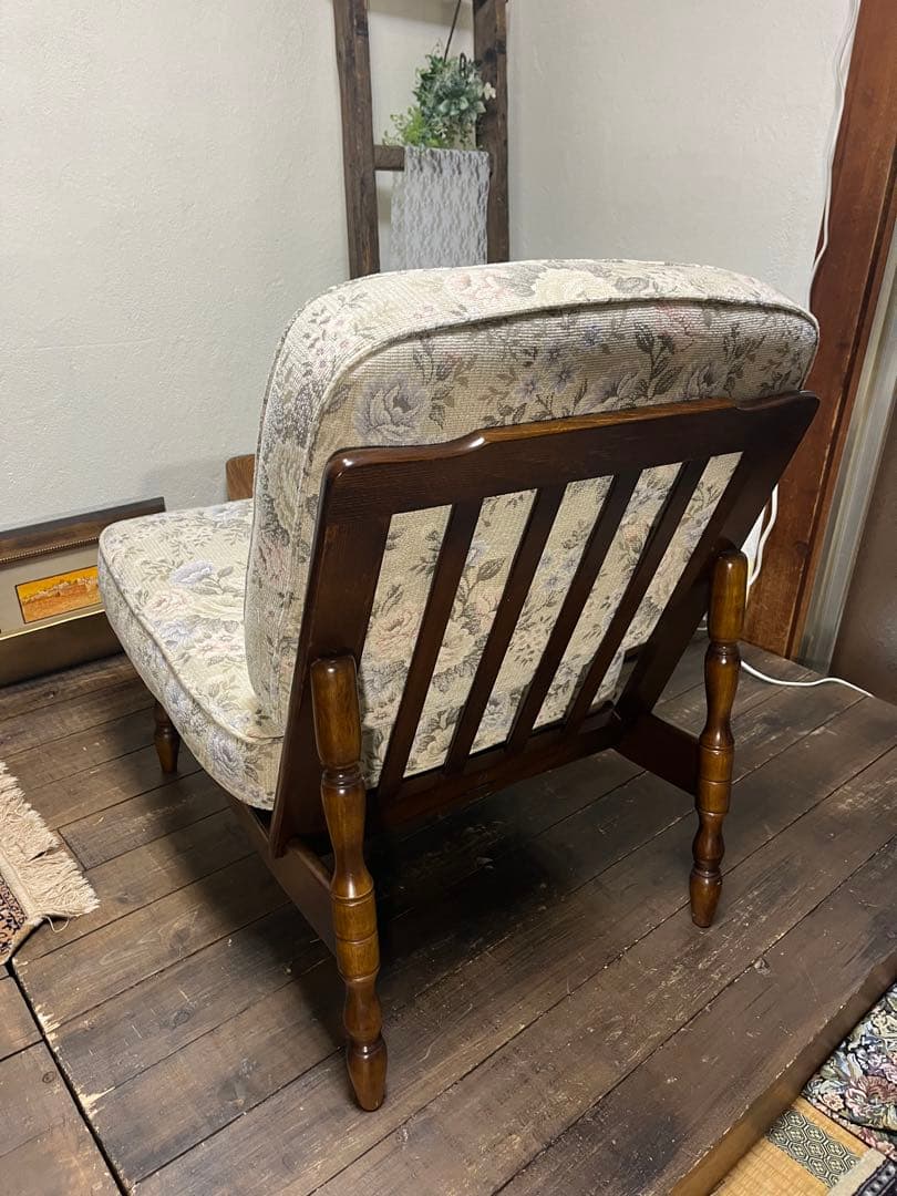 カリモク家具　クッションチェア　アンティーク　1P