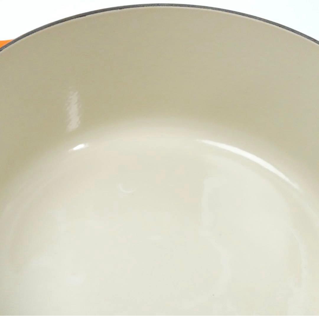 【美品】LE CREUSET　ココット ロンド オレンジ　30cm