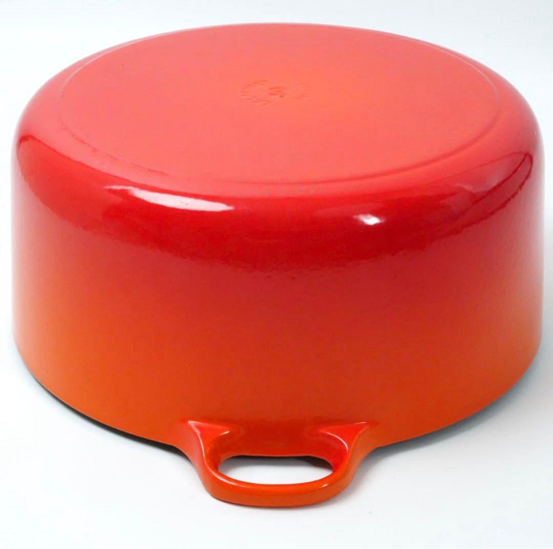 【美品】LE CREUSET　ココット ロンド オレンジ　30cm