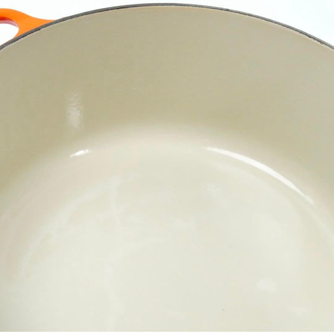 【美品】LE CREUSET　ココット ロンド オレンジ　30cm
