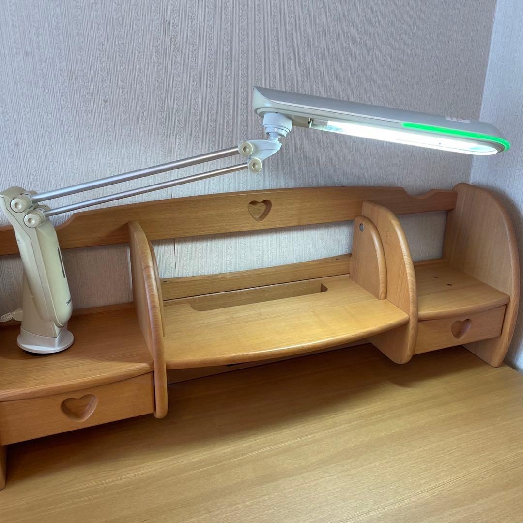 karimoku カリモク 学習机 ハート 机 本棚 椅子 ワゴン ライト付き
