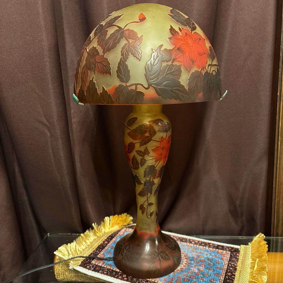 ✳︎年代物✳︎大型希少サイズ ガレ風スタンドライト　アンティーク