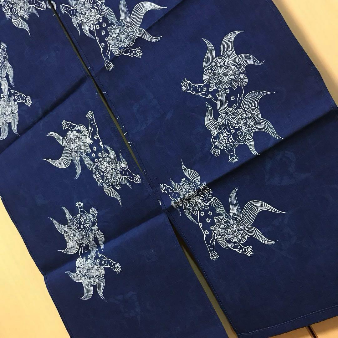 藍染 暖簾❣️本当に良い物をお探しの方❣️藍染工芸士『鈴木松男』作❣️長板藍染 ⑤-1