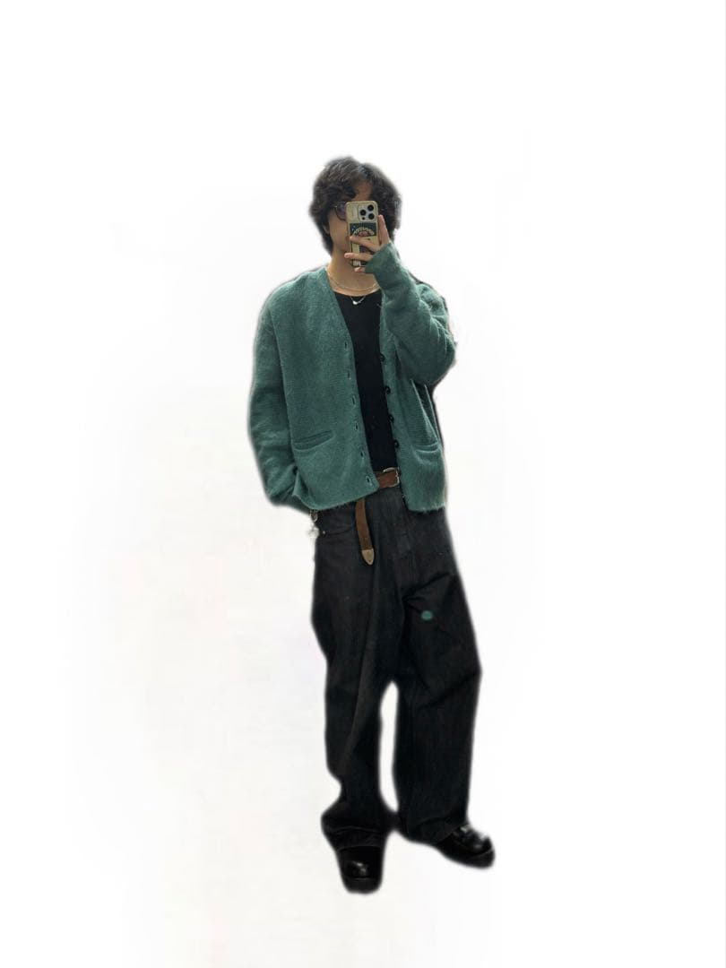 70's mohair cardigan 毛足長め