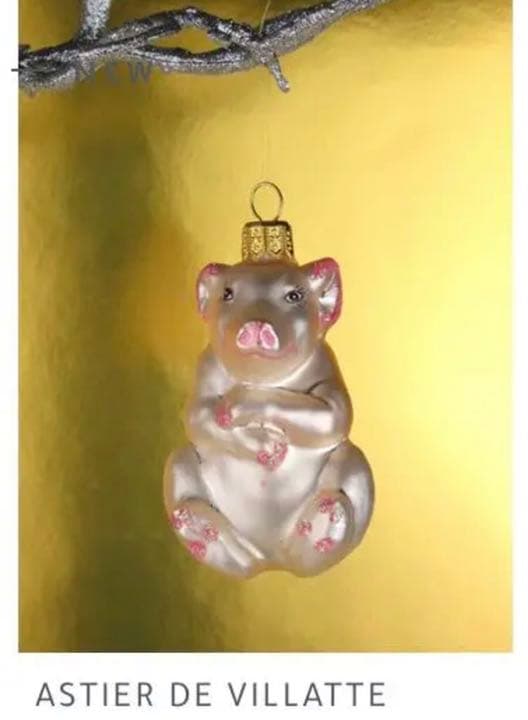 アスティエ　ガラスオーナメント  ピンクのブタ          新品未使用‼️