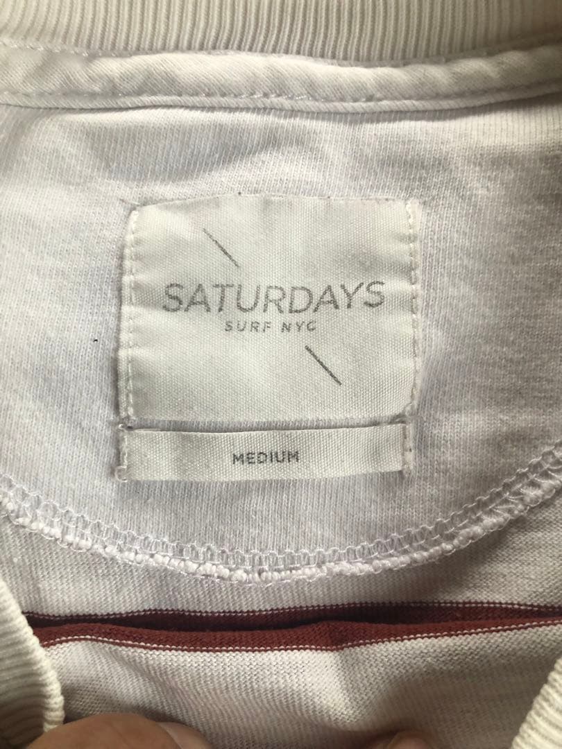 SATURDAYS SURF NYC ストライプロンTシャツ M 古着2014年