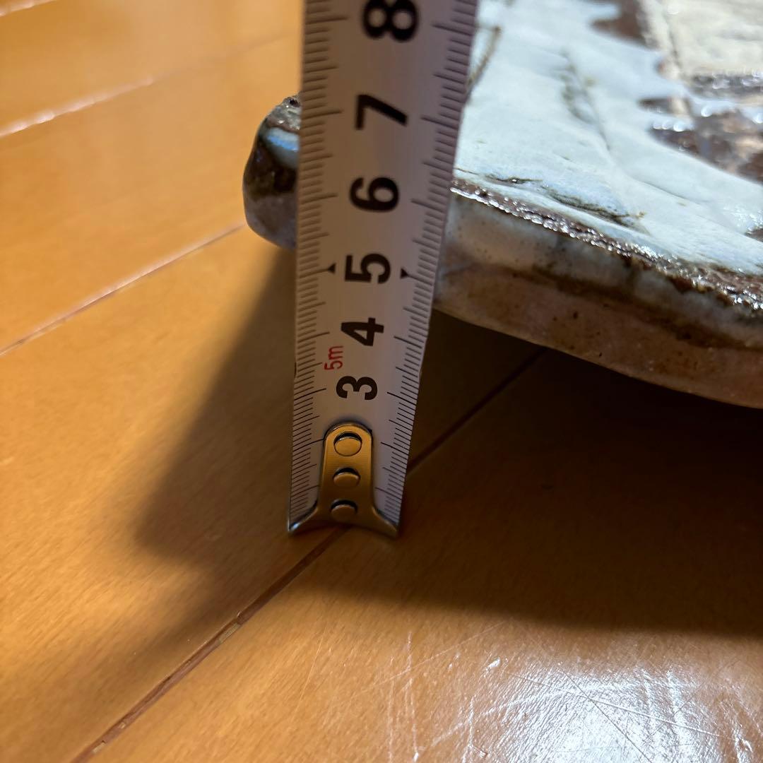 萩焼　快元刻印　重厚　飾り角皿　大皿　茶道菓子器