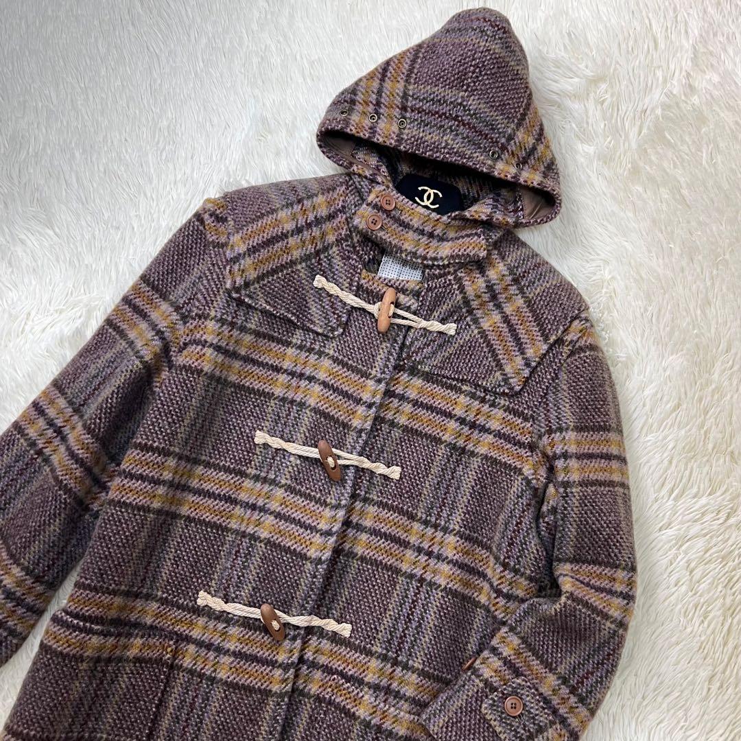 KANEKO ISAO カネコイサオ ウール チェック ロング ダッフルコート