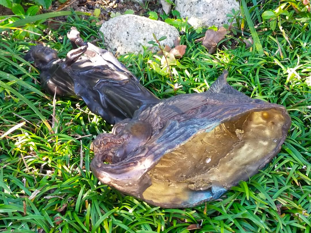 ♥仏像　銅製　観音像　330ｍｍ　観音様　骨董品　観音菩薩