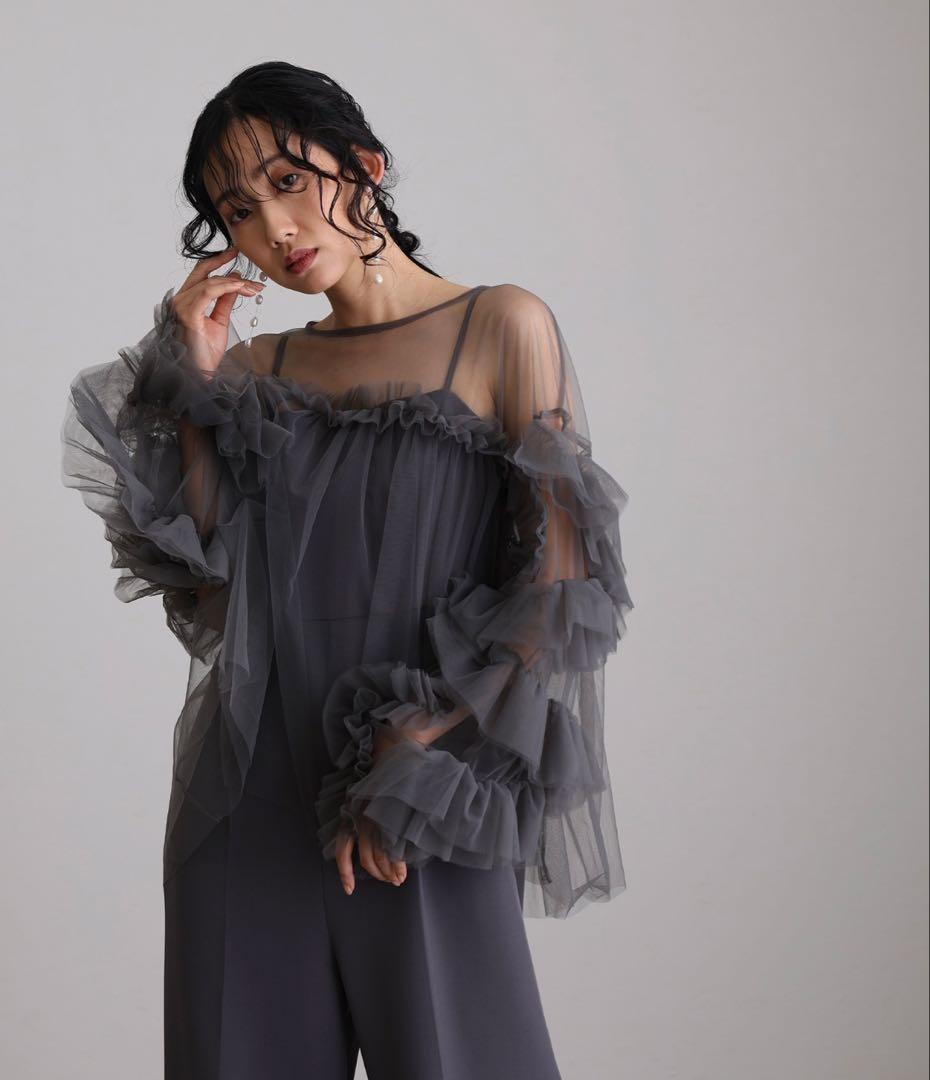 【新品未使用】atlo ギャザーチュールトップスオケージョン結婚式パーティー