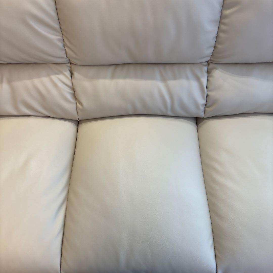 ニトリNシールド 3人掛けソファ ベージュ　合皮タイプ