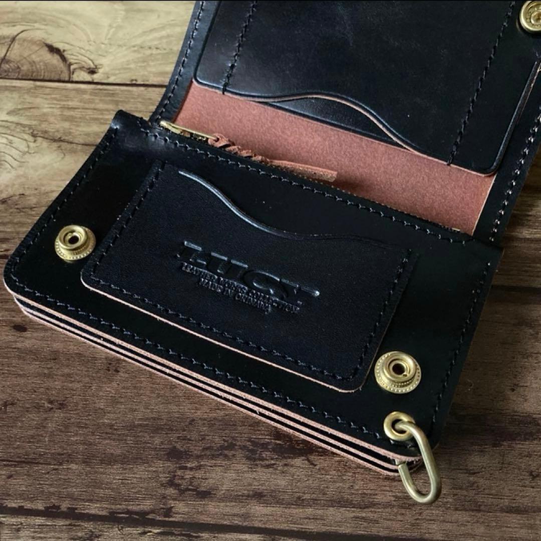 【sdr128zx】ミドルトラッカーウォレット 3層【お札を折らずに収納】