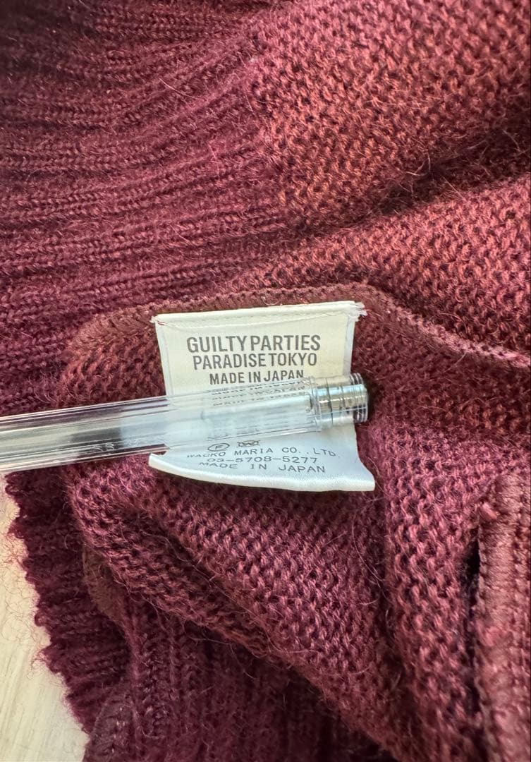ワコマリア カーディガン モヘア L wacko maria バーガンディ