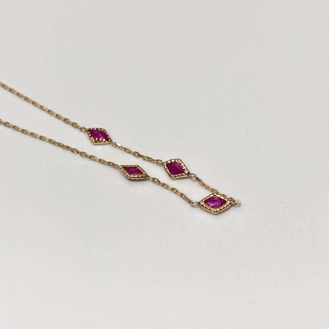 アガット agete K10 ガーネット ブレスレット