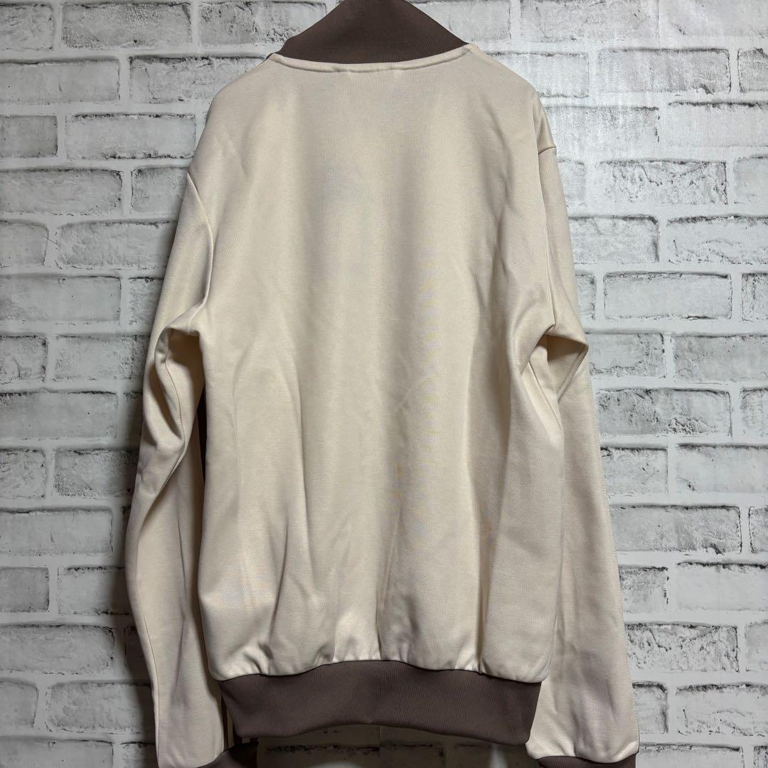 希少4XL⭐️新品 adidasトラックジャケット 刺繍 ベージュ×モカブラウン