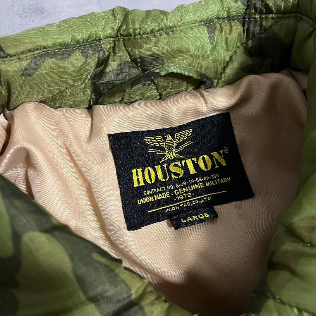 美品！HOUSTON ベトジャン　キルティングL 刺繍　中綿　ミリタリー　マップ