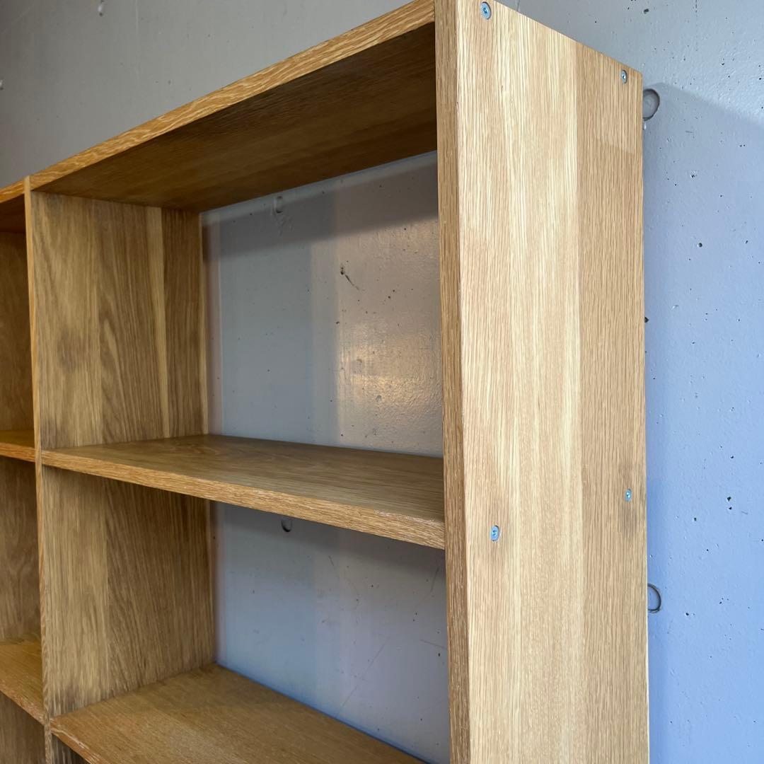 無印★スタッキングシェルフセット・３段＋ワイド・追加３段・オーク材