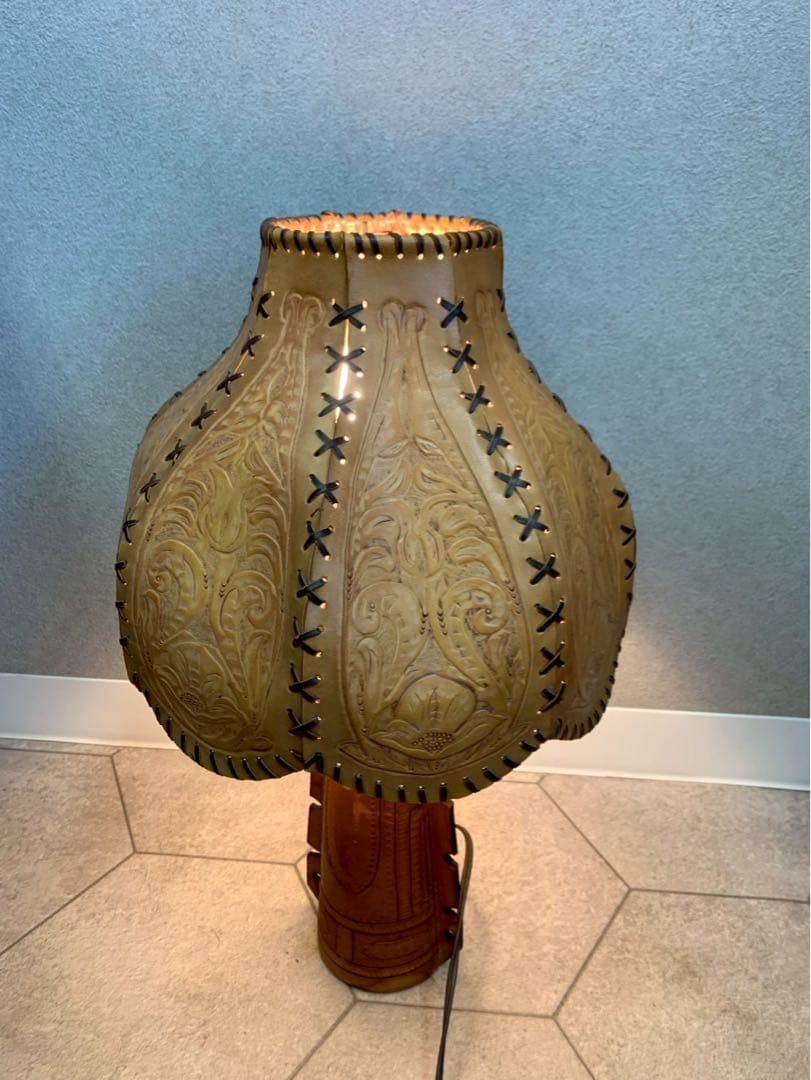 アンティーク レザー 牛革 ランプ