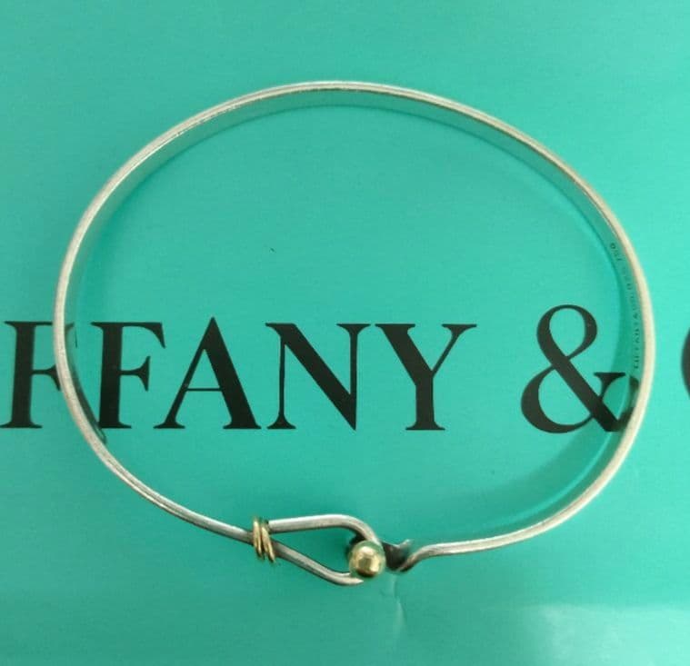 美品TIFFANY ティファニー フック＆アイ バングル コンビ 925×750