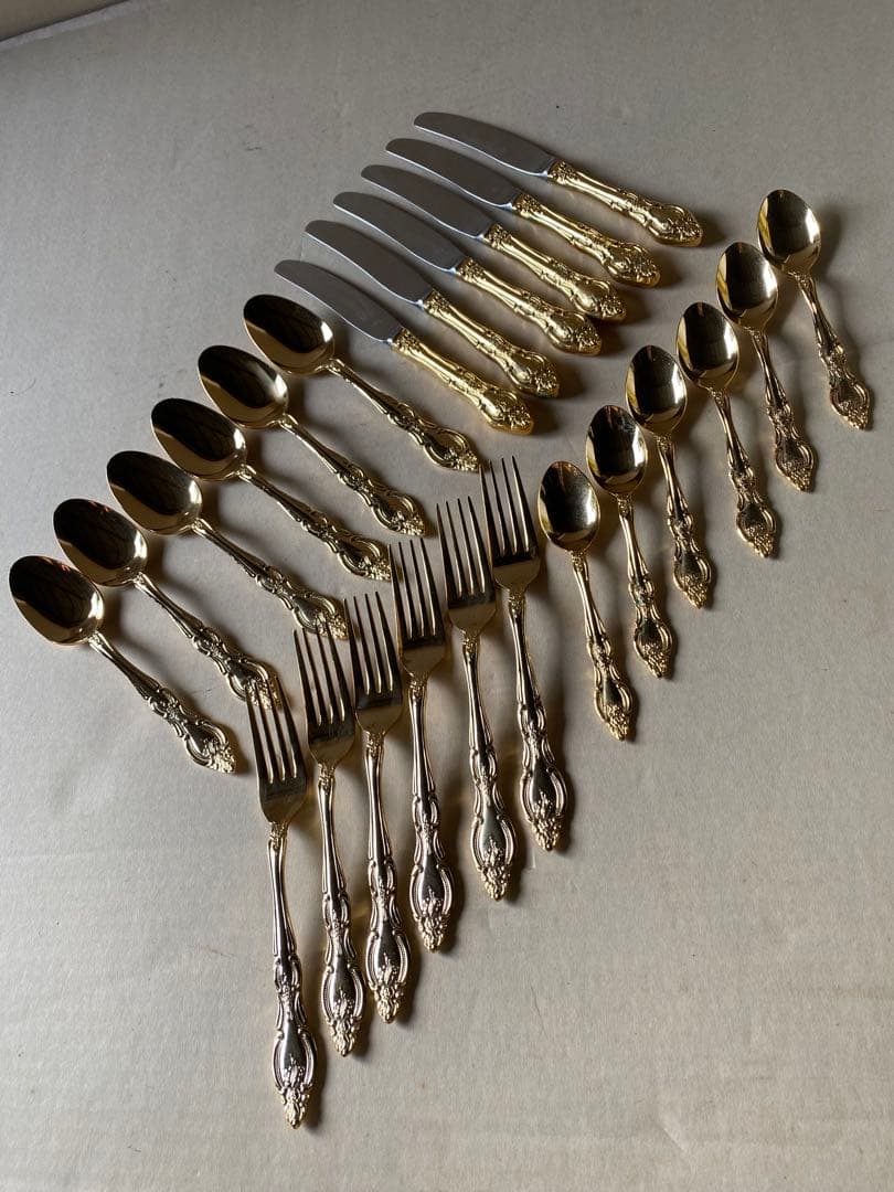 金メッキ　カトラリーセット　ゴールド