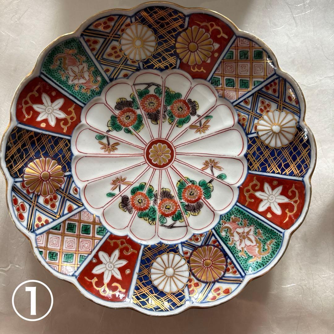 大聖寺伊万里 古伊万里 奇玉宝鼎之珍　18cm 4枚セット