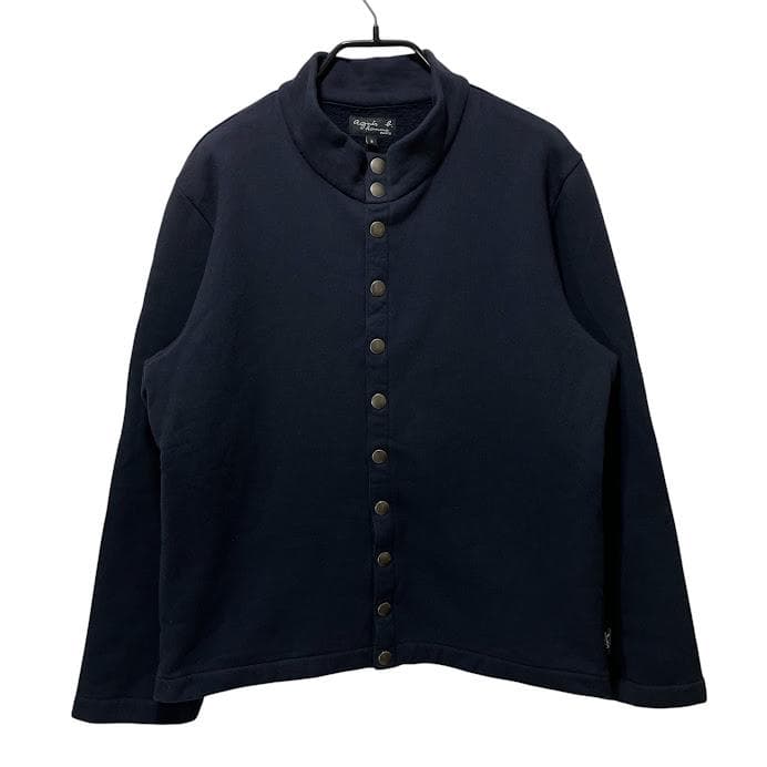 3 ネイビー agnes b. スタンドカラー カーディガン アニエスベー オム