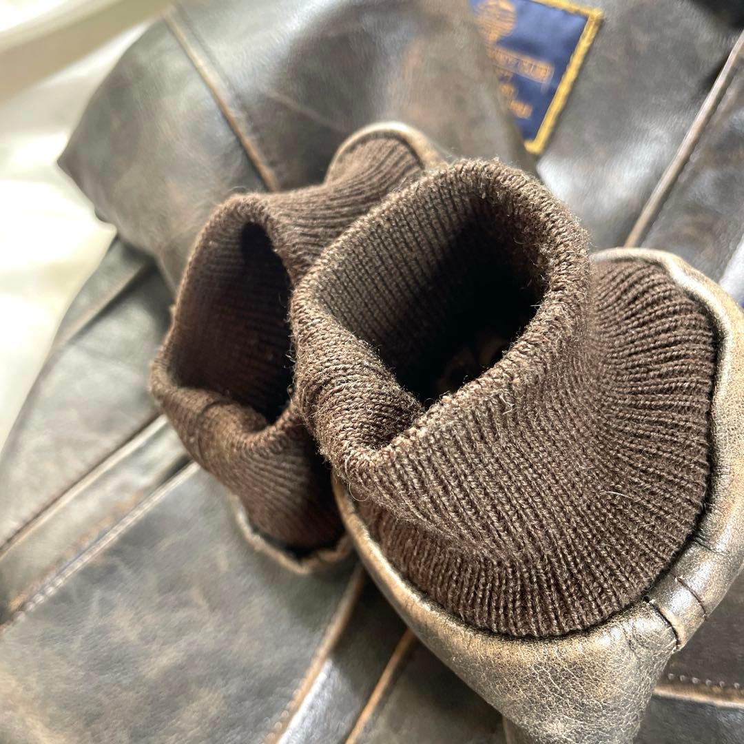 希少　HUMAN BEING レザー　A-2フライトジャケット　38 ブラウン