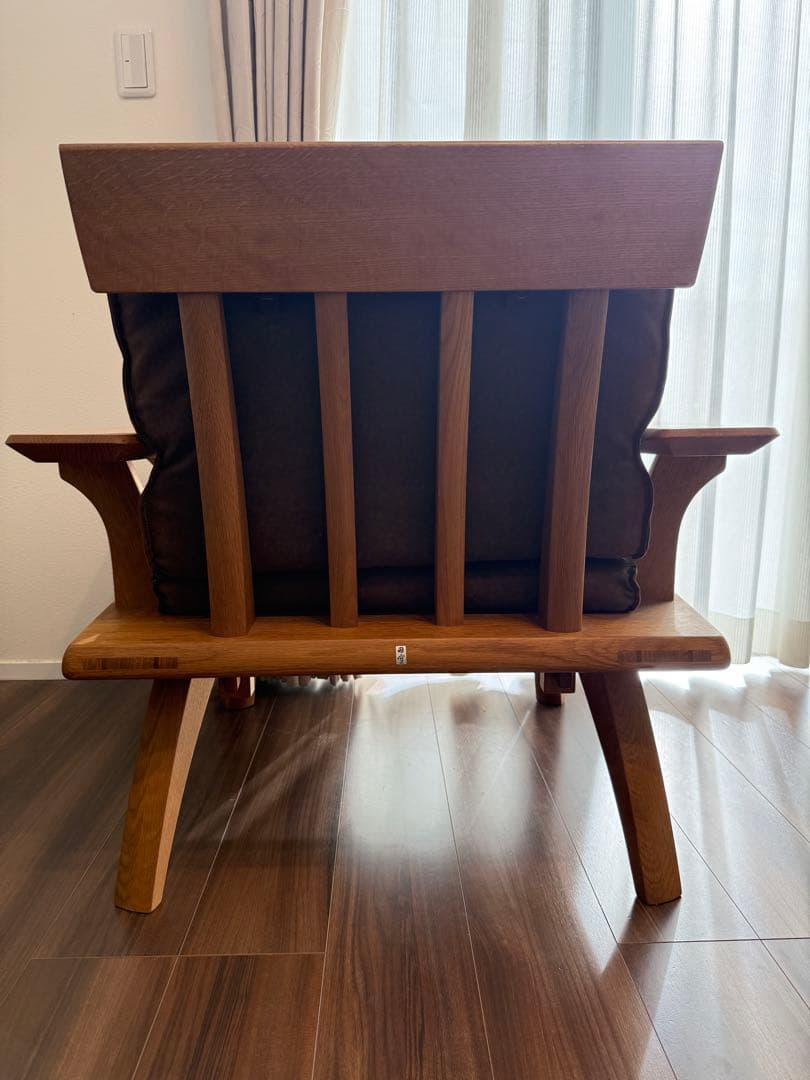 円空 高級 ラウンジチェア アームチェア 座面付き 希少 ローチェア1Pソファ