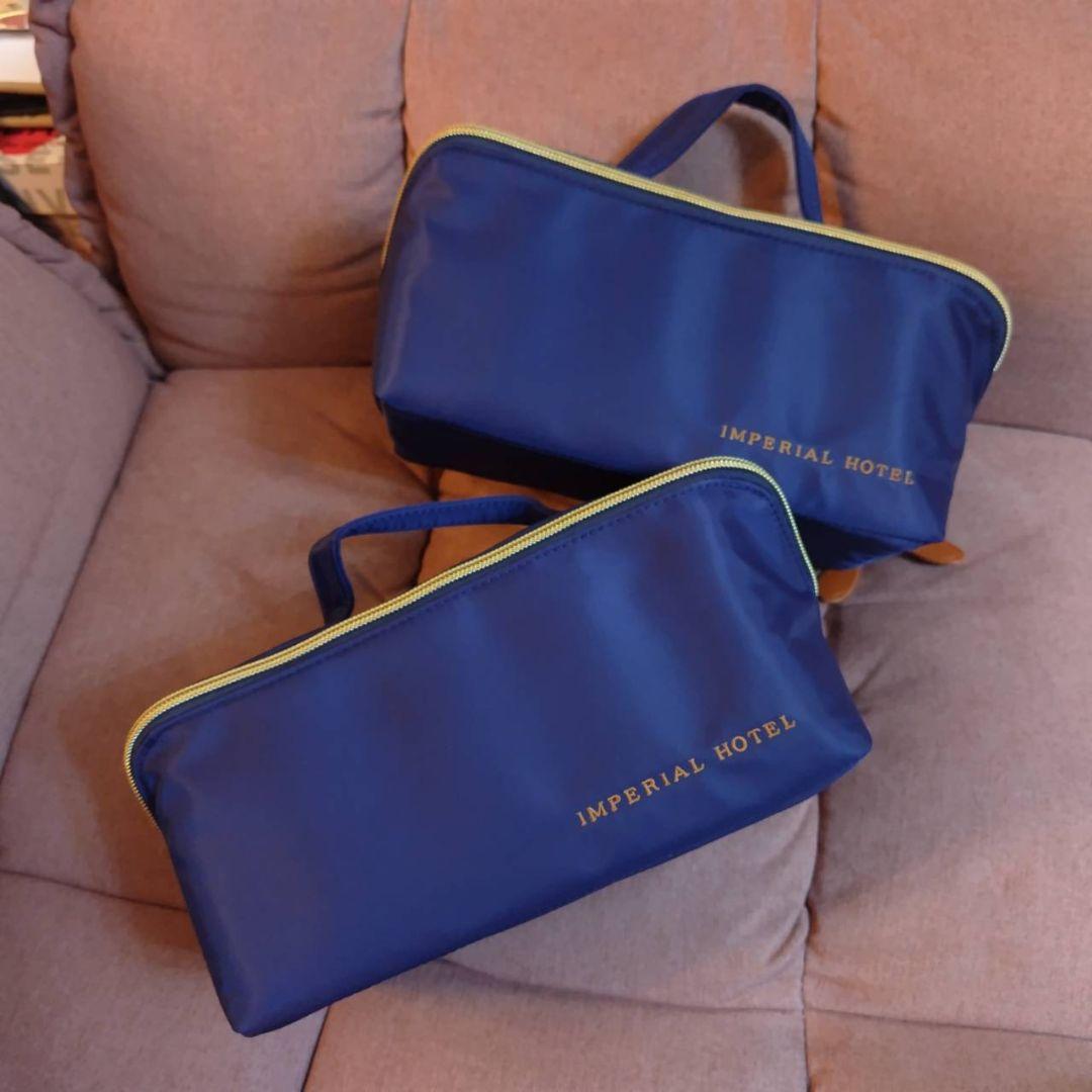 レア 新品・非売品 帝国ホテル グラス 2024 市松模様 コースター化粧ポーチ