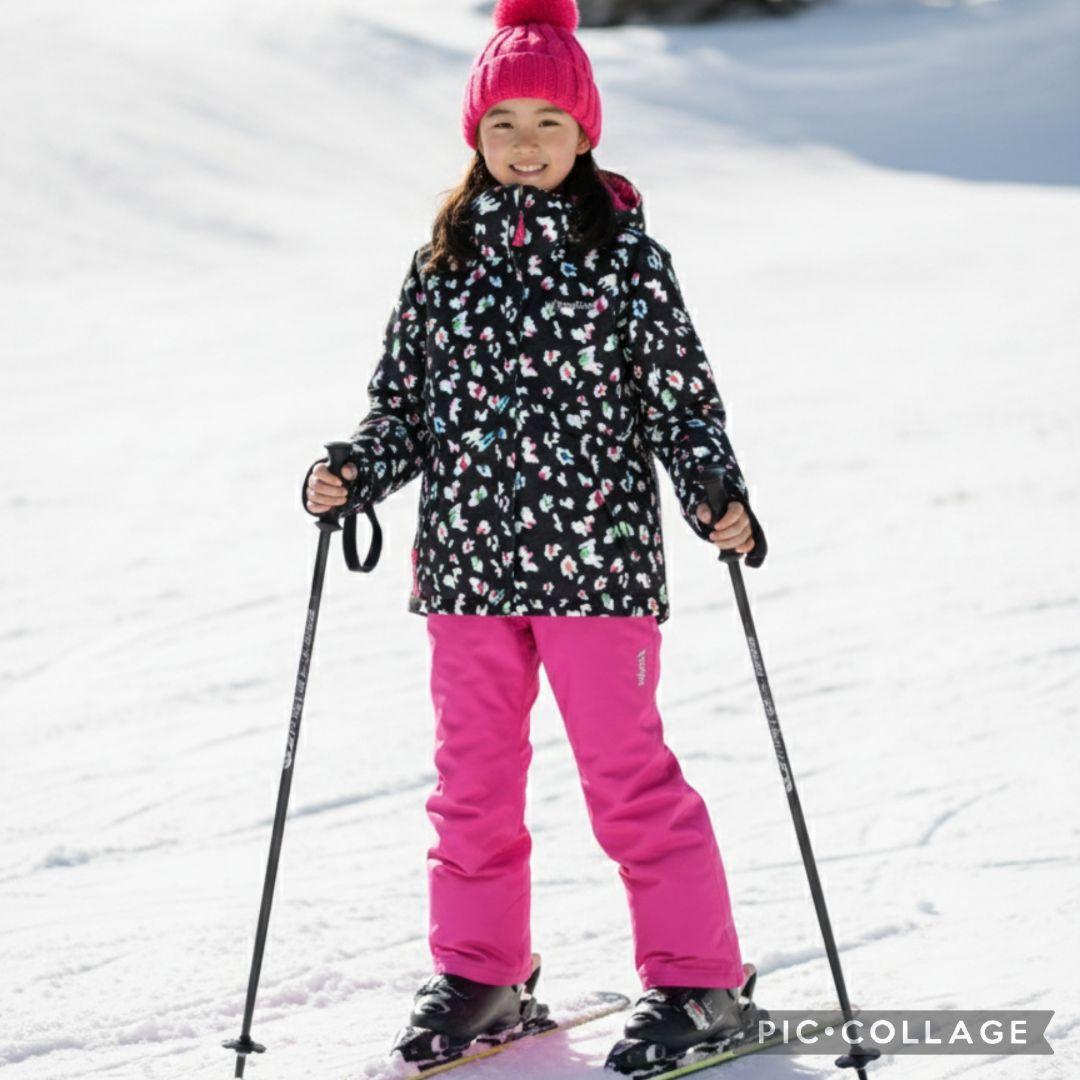 【極美品】Phenix スキーウェア 140 ガールズ♡カモフラ×ピンク 上下