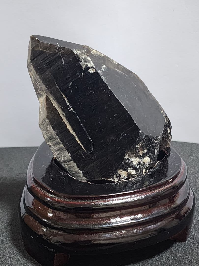 モリオン 原石 420g 台座付 黒水晶 最強魔除け