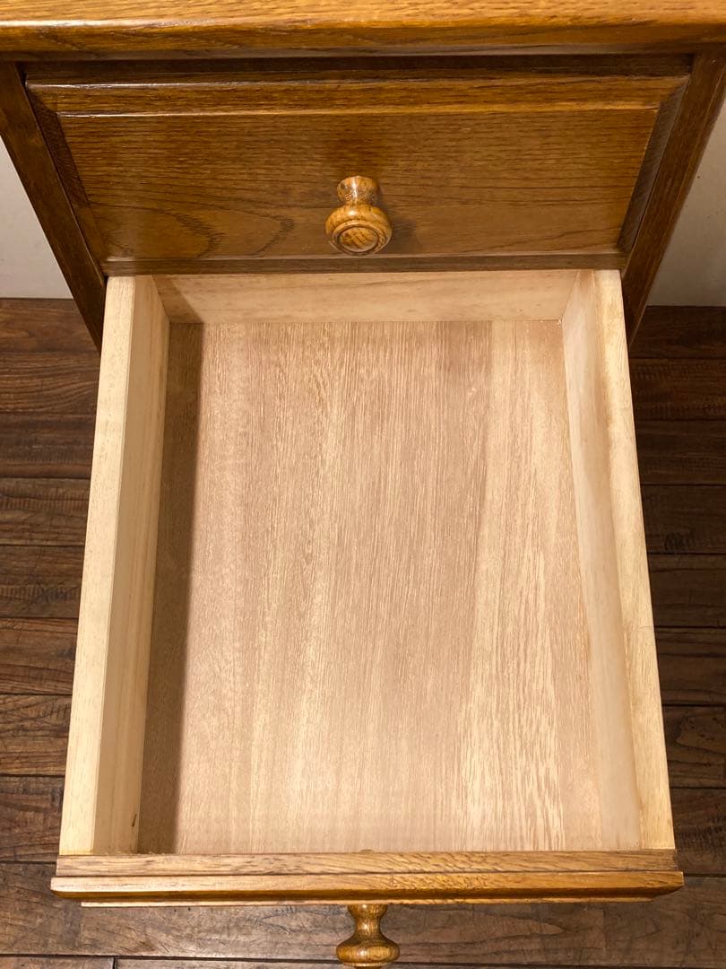 葉山家具 葉山ガーデン オーク材 スリムキャビネット キャスター付 花台 電話台