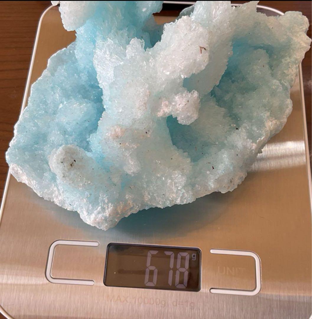 T991-2アクアマリン水晶結晶　原石ジオードクラスター　天然石