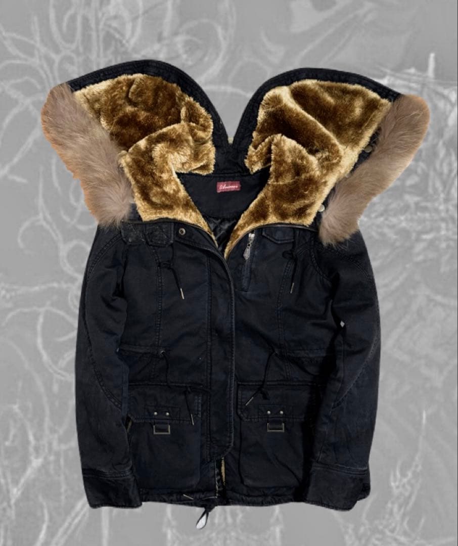 00s AVIREX N2b フライトジャケット 鬼ファー 短丈 Y2 平成