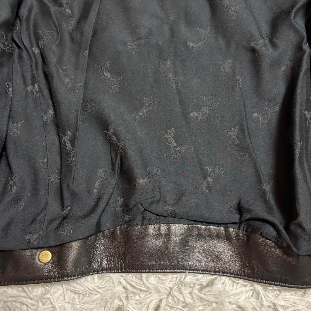 未使用　新品　CELINE 22AW ラムレザーライダース 42 黒　金ボタン