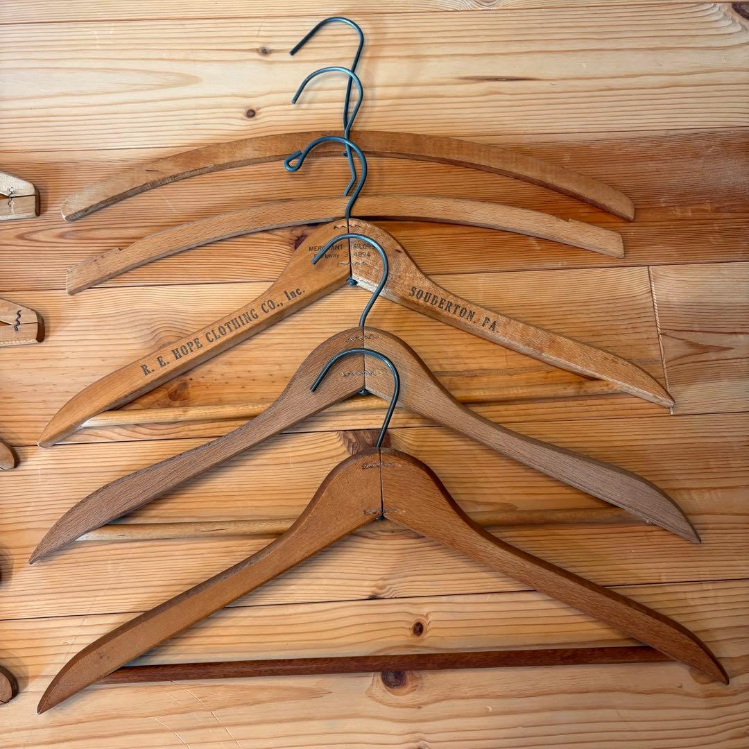 【スペシャル】10本！USA ヴィンテージ 木製ハンガー セット