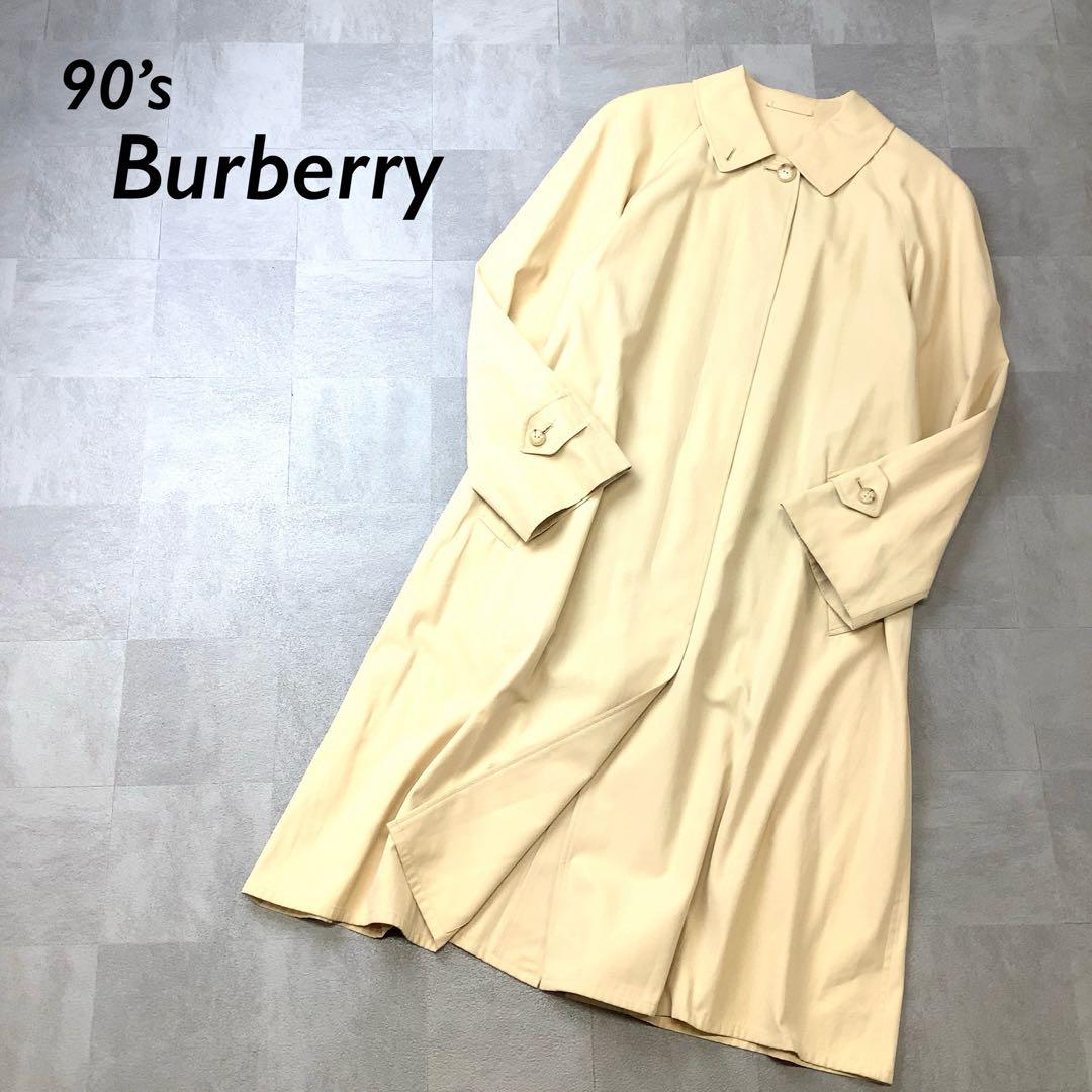 90‘s Burberry コットン シングル トレンチコート ライトベージュ