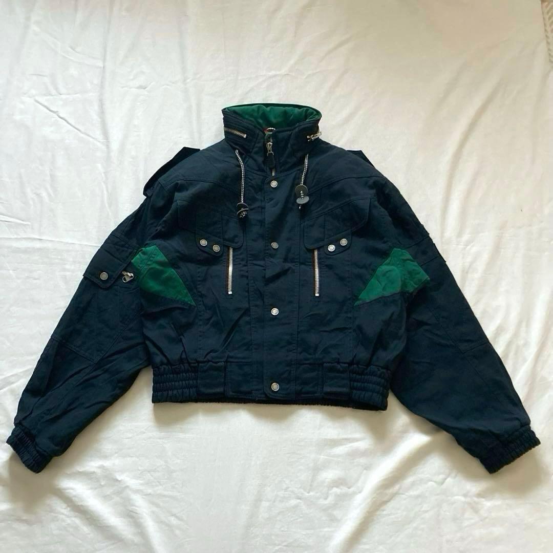 90s vintage shell navy bomber jacket 短丈
